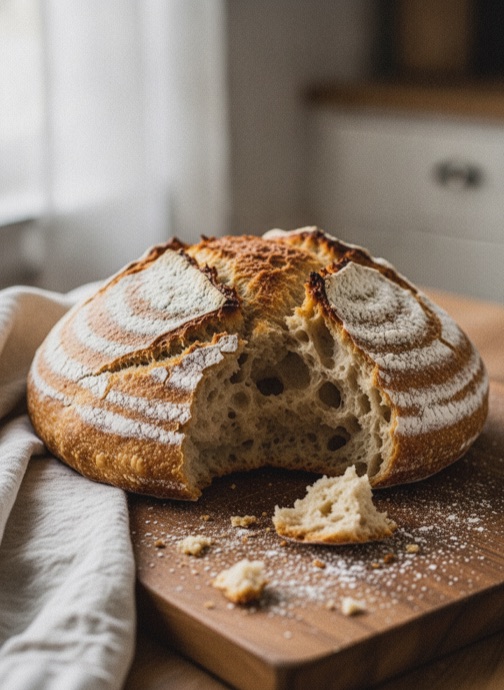 Fresh bread baked with figlet